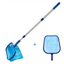 3Pcs/Set Pool Cleaning Tools Pool Flat And Deep Skimmer Net Set With 17"-40" Telescopic Pole Leaf Skimmer Fine Mesh Net Rake Net For Cleaning Above Ground Inground Pool Hot Tub Spa Pond - Blue - View 3