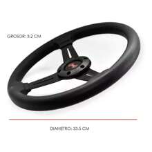 Volante Deportivo Automotriz Universal 32 Cm - Negro - Ver 4