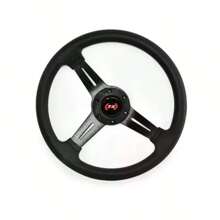 Volante Deportivo Automotriz Universal 32 Cm - Negro - Ver 1