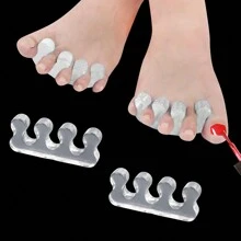 2Pcs Transparent Toe Separators for Nail Polish Spacers Soft Gel Toe Separators for Separating Toenails or Nails - Clear - View 2