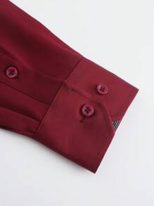 Camisa social masculina slim fit, - Vinho - Visão 4
