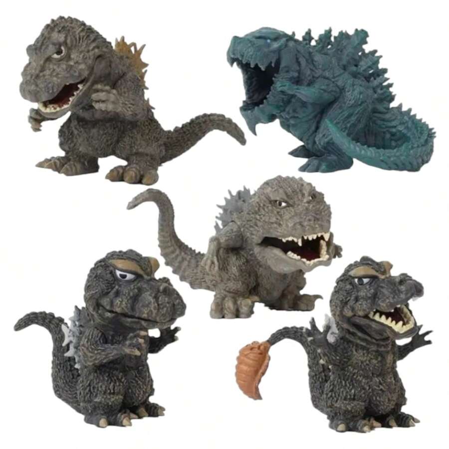 Set 5 Figuras, Godzila, 7cm Coleccionables. - Multicolor - Ver 1