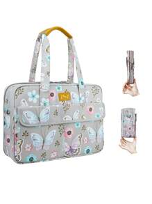 Super Slim & Expandable 14-15 Inch Laptop Tote Bag, Anti Theft Shoulder Bag - Pansies - View 1