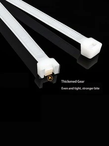 100pcs Self-locking Nylon Cable Ties/plastic Zip Ties/bundle Wire Ties, White - White - View 5