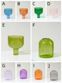 1 件燭台適用於柱狀蠟燭架兩部分可組合家居裝飾彩色玻璃花瓶裝飾瓶罐儲物碗植物容器 - 彩色 - 查看 5