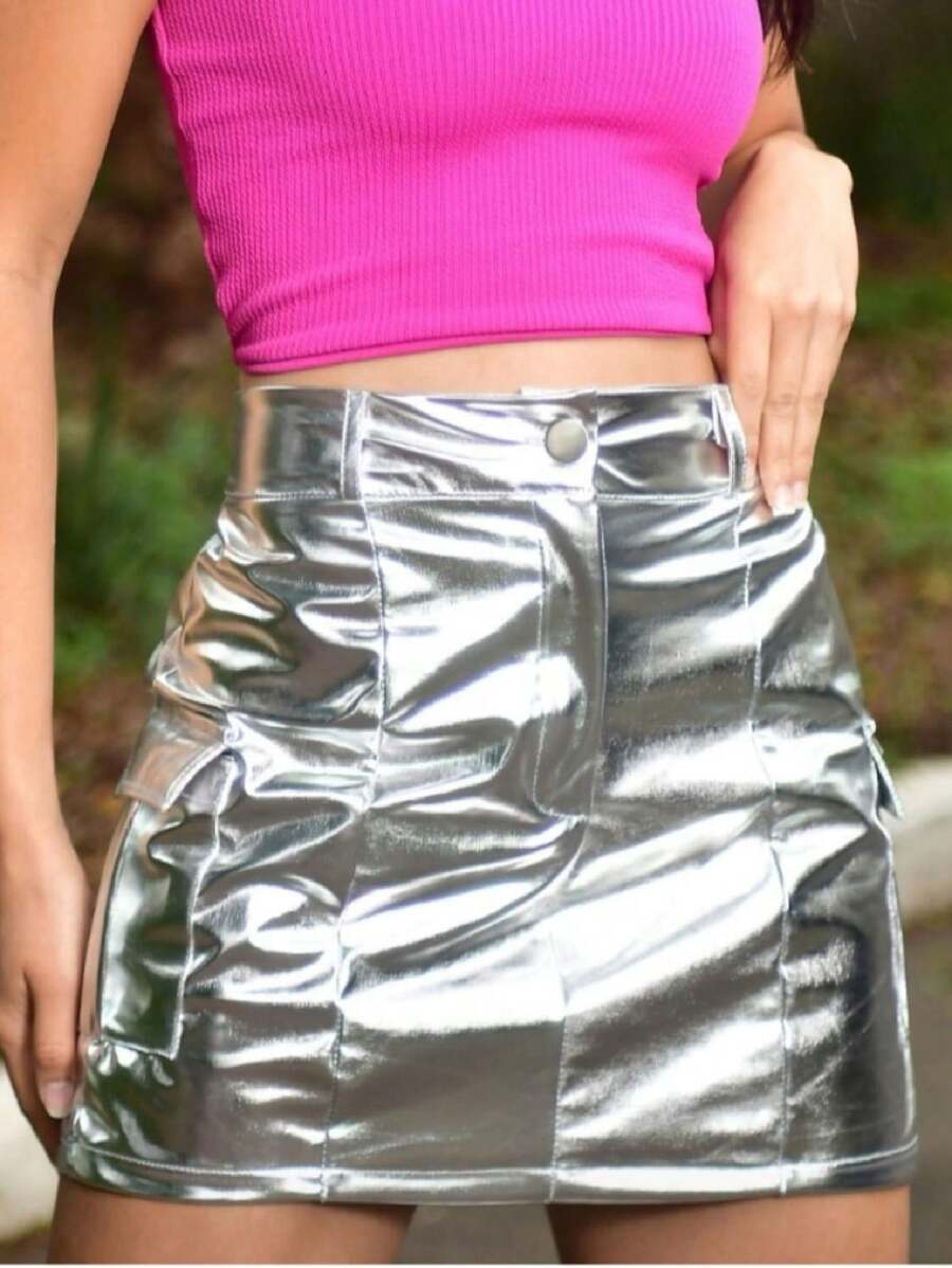 Women Skirts - 銀色 - 查看 1