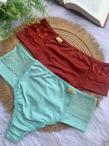kit 4 Calcinha Fio duplo Cós Alto Tanga Conforto feminino Lingerie conjunto feminino estilo intimo