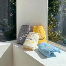 加厚的秋冬毛衣,配有表情設計,適用於小型和中型犬貓 - 灰色 - 查看 4