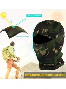 Mặt nạ trượt tuyết unisex, mặt nạ chắn gió, khăn trùm đầu chống tia UV, phù hợp cho nam và nữ/người động. - ngụy trang màu xanh lá cây - Xem 5