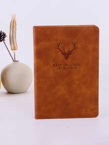 1 件裝加厚棕色 A5 人造皮革筆記本,內襯學生日記本簡單日記文具,口袋大小,仿皮紋理 - 棕色 - 查看 8