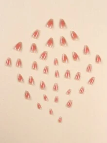 36入短杏仁形純色暈紅指甲,附贈1個摩擦條和1個啫喱膠 - 彩色 - 查看 5