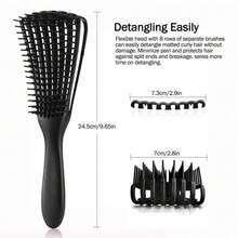 1 Miếng Da đầu Mát-xa Chống tĩnh điện Tháo gỡ Lược Với Tám Móng vuốt Đối với Dung tích Tóc , Tóc xoăn , Tạo kiểu Tóc - màu đen - Xem 3