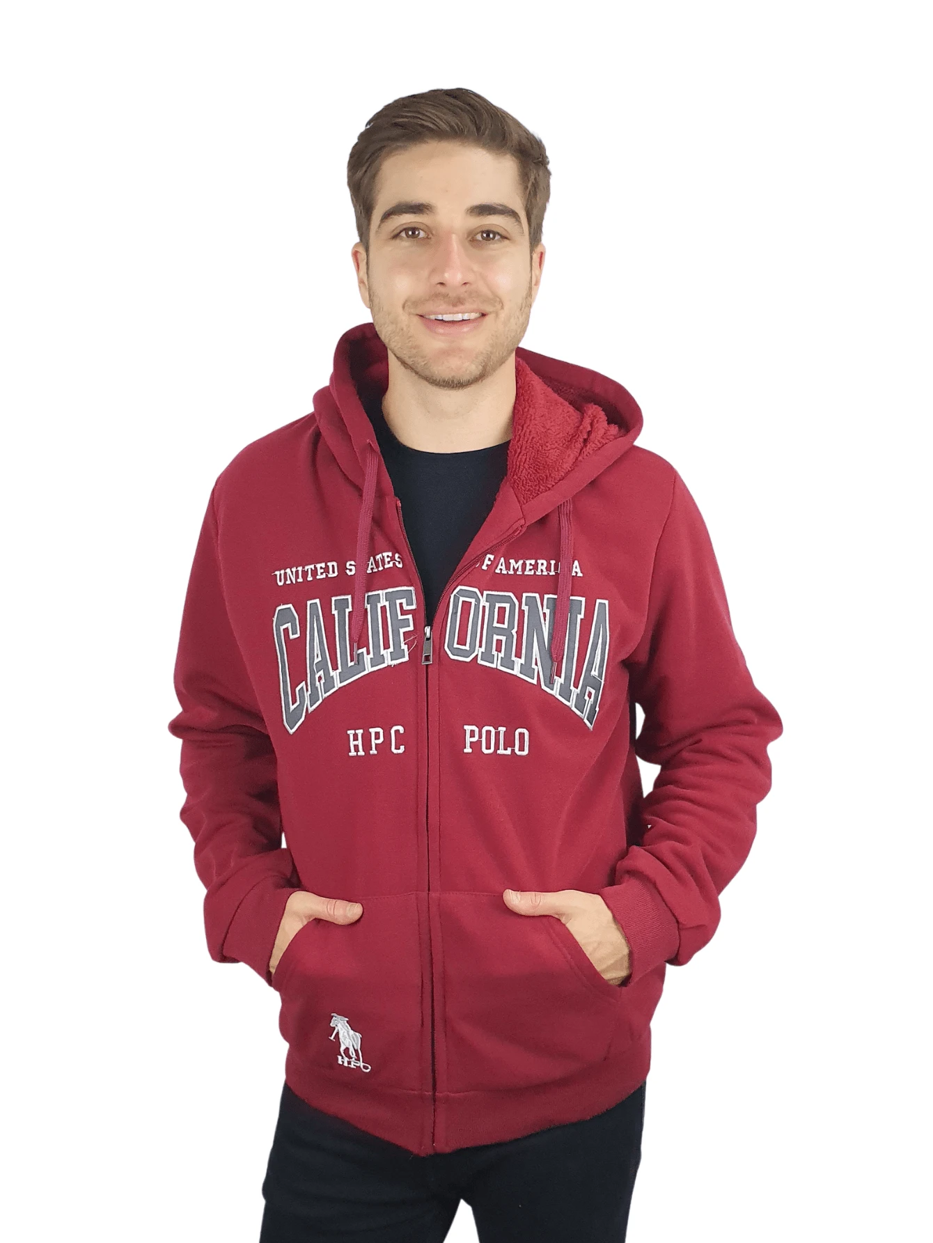 sudadera para hombre basica comoda ligera casual - Rojo - Ver 1