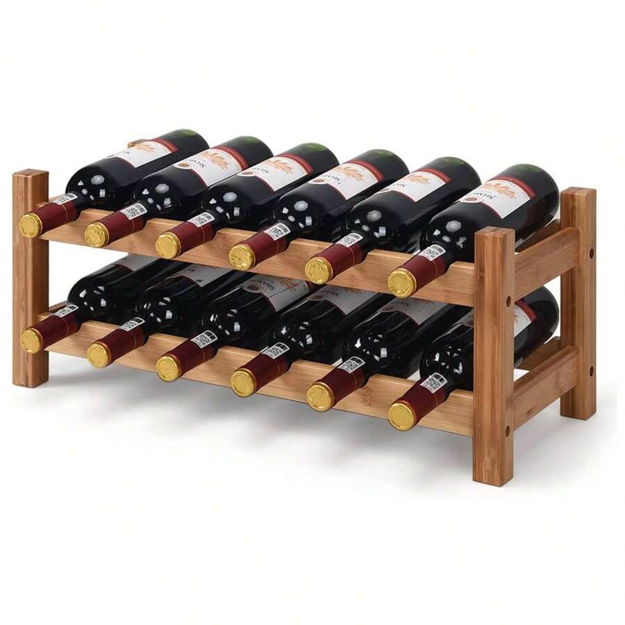 Wine Rack Table - Brown - View 1