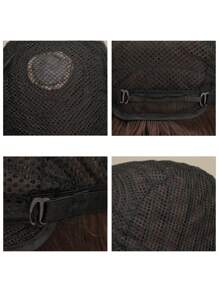 Long Wavy for Women Chocolate Brown Wig with Bangs Heat Resistant Synthetic Wig - Maroon - View 6