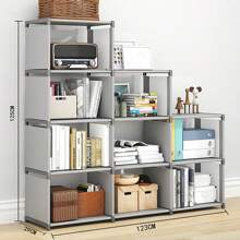 Estante de Almacenamiento Tridimensional, Estantería de Almacenamiento con respaldo de tela,estantería,gabinete de refrigerios,taquillas multifuncionales,aplicaciones multiescenario - Gris - Ver 2