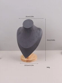 1pc Portrait Necklace Display Stand Human Model Bust Jewelry Organizer For Necklaces And Pendants - Grey - View 3