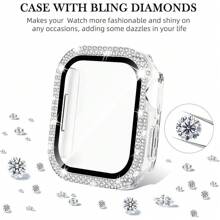 1 Ốp Bảo Vệ Kim Cương Đôi Thời Trang Trong Suốt Tương Thích Với Series Ultra 8 7 6 5 4 3 2 1 SE, 38MM 40MM 42MM 44MM 45MM, Tích Hợp Kính Cường Lực Bảo Vệ Màn Hình, Bao Phủ Toàn Diện, Siêu Mỏng Chống Va Chạm Vỏ PC Cứng Dành Cho Nam Và Phụ nữ - Trong sáng - Xem 3