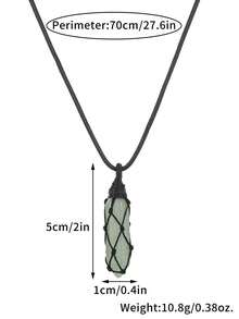 1入手工編織包裹水晶能量柱吊墜,時尚調整男女通用長項鍊,絕佳的水晶能量療癒柱,是聖誕節的完美禮物 - 項鍊 - 查看 2