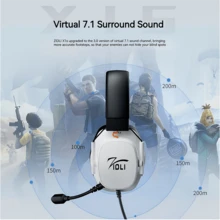 Zidli X1s Wired Gaming Headset, Usb Interface, Virtual 7.1 Surround Sound, Enc Noise-Canceling Microphone, Easy Control, Lightweight Design, Magnetic Ear Cushions - White - View 3