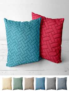 1 件裝多色簡約厚方形枕套適用於沙發靠墊腰部辦公室無枕芯 40*40 厘米 - 綠色 - 查看 2