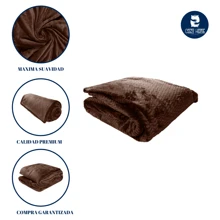 Cobija Para Ver Peliculas En Tu Sillon O Cama Frazada Para Dormir Cobertor Decorativo Ultra Suave Premium Colores Bordados Con Diseño 5 - Café integral - Ver 5