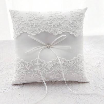 新娘仿珍珠蝴蝶结戒指抱枕套装适合任何婚礼装饰情人节