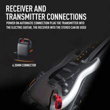 Lmbgm Ga2吉他擴音機,無線吉他發射接收器,適用於電子音樂器具 - 紅色 - 查看 5