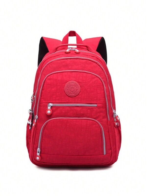 CHIC ROSA Mochila de náilon repelente de água de grande capacidade simples e leve bolsa de computador bolsa escolar de estudante