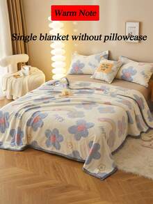 1 Miếng Phong cách hiện đại Hình hoa Polyester Chất xơ Chăn , Thích hợp Đối với Phòng ngủ , Nhà  Sử dụng , Giải trí Che phủ , Ấm áp Trang tính - Màu be - Xem 4