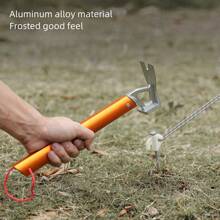 1pc Silver Multi-Functional Camping Mallet & Peg Extractor For Canopy, Tent And Awning - Silver - View 5
