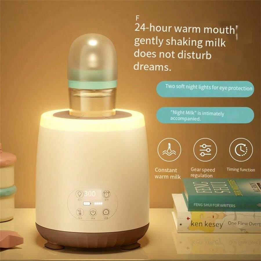 一款免持手、攜帶方便、定時、通用的奶瓶攪拌器,適用於室內和室外使用,具有溫度控制功能 - 卡其色 - 查看 1