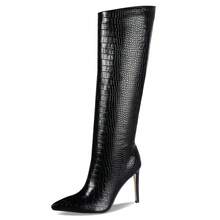 Knee High Boots For Women,Sexy Pointed Toe Stiletto Heel Boot Thigh High Boots Fashion Long Boots,Girl,Party - 黑色 - 查看 1