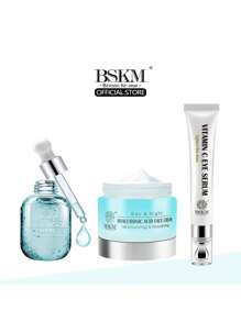 BensonKemar 3入組護膚品套裝包括視黃醇精華、眼霜和保濕霜透明質酸,能夠滋潤、煥膚、提拉、舒緩和滋養皮膚,容量為28ml/20g/50g - 藍色 - 查看 1