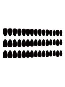 36 Piezas Puntas De Uñas Negras En Forma De Almendra Largas Con 1 Lima De Uñas Y 1 Uña Falsa De Gelatina - Negro - Ver 7