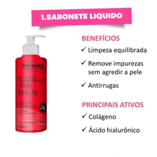 KIT Skincare Anti Rugas com Colágeno e Acido Hialurônico Efeito Botox Anti Sinais Vitaminas Tratamento Facial Anti Envelhecimento - Skin Anti Rugas - Efeito Botox - Visão 2