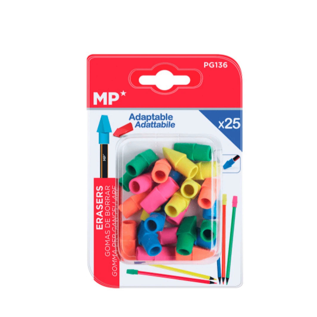 Goma de Borrar Adaptable a Lapiz 25U Mexico Paper - Multicolor - Ver 1