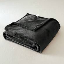 1 chiếc chăn đắp cho ghế sofa hoặc giường, chăn mềm mại, thoải mái, có thể giặt được, chăn vải nỉ du lịch di động cho mọi mùa - màu đen - Xem 4