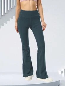 Sodalemon 女士紧身瑜伽跑步喇叭裤 - 深灰色 - 查看 3