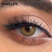FRESH LADY Freshlady 学生眼妆 经典咖啡色隐形眼镜 1 年一次性万圣节服装角色扮演