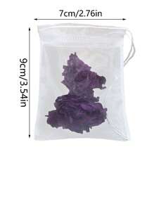 10pcs Disposable Tea Filter Bags With Drawstring For Loose Tea, Powder, 3d Pyramid Shape - White - View 2