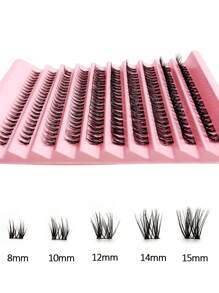 Rikuaild 110 Clusters DIY Eyelash Extensions  Manga Lashes Volume Individual Eyelashes Extensions DIY At Home Suitable For Daily And Holiday Parties - C - View 2