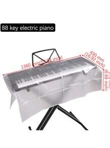 1 pieza Funda transparente universal para teclado electrónico de piano de 61/88 teclas con cordón - color transparente - Ver 4