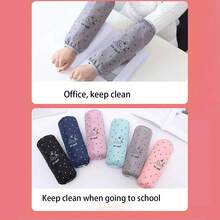 1件防水女士袖套,適用於辦公室和廚房工作,可愛的護臂套,長款版 - 彩色 - 查看 4