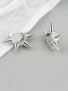 1pair Fashionable Geometric Bead & Studs, Circle Shaped Ear Drop Earrings, Women's Gift - Multicolor - View 6