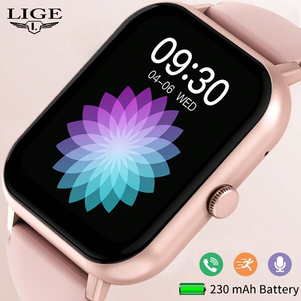LIGE Nouvelle Montre Intelligente De Lige Pour Surveiller La Santé Vocale/appel, Surveiller La Fréquence Cardiaque/la Pression Artérielle/la Saturation En Oxygène/assistant Personnel De Santé/plus De 100 Modes Sportifs, Notifications D'appels Entrants/messages/contrôle À Distance De La Musique/affichage Météo/convient Aux Hommes Et Femmes Pour Une Utilisation Multiple Dans Différents Mode Sportifs