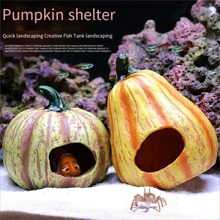 魚缸水族箱裝飾隱藏屋、下沉式南瓜裝飾、產卵景觀養殖容器 - 黃色 - 查看 4
