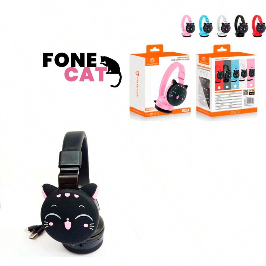 Fone de Ouvido Sem Fio Bluetooth gatinho para Jogos: Multicolorido e Imersivo. - Multicolorido - Visão 1