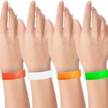 100 Pulseras Tyvek Colores Variados (sin Impresión) Eventos! - Blanco - Ver 2