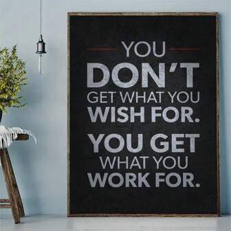 1 Pc Black Inspirational Quotes Poster Motivational Success Words Canvas Painting Decorative Wall Art Office Living Room Decor Gifts Birthday Graduation
